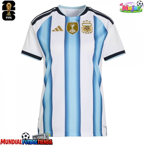 Camiseta Argentina Primera Equipación Replica Mundial 2026 para mujer mangas cortas